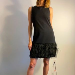 Black Party Dress with Feathers